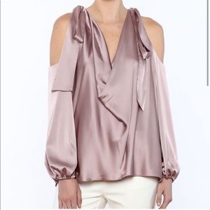 Dance & Marvel satin draped blouse top